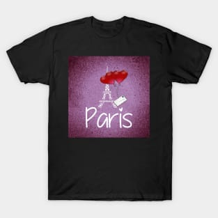 Paris Eiffel Tower Hearts & Letter Graphic Design Paris Lover Gifts T-Shirt